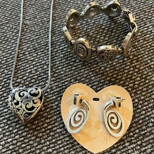 Brighton silver jewelry set